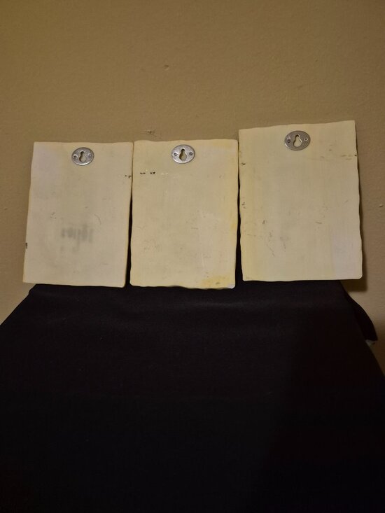 Vintage Burwood MCM 3D Molded Resin Wall Plaques Country  VINTAGE WINDDOW RESIN WALL PLAQUES 3-D